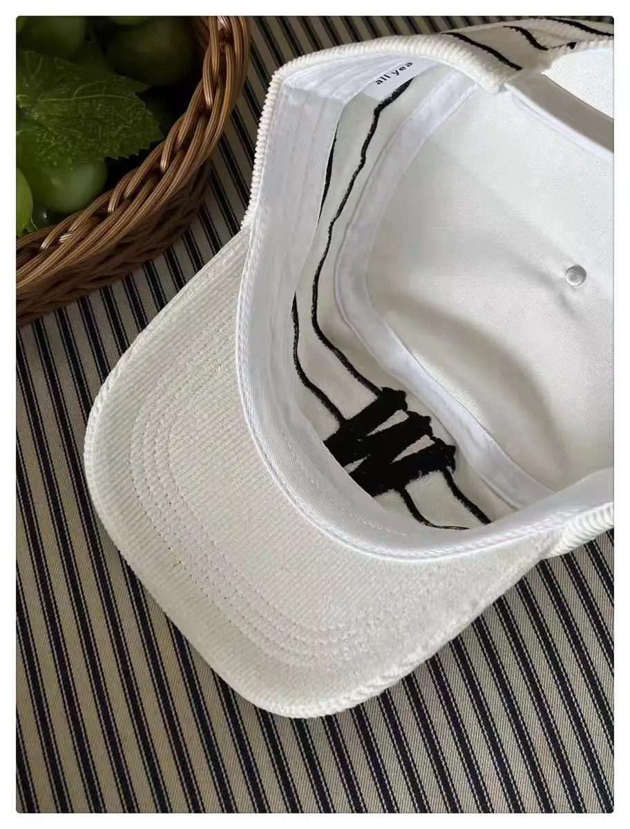 Black Korean Letter Embroidered Cap for Women — feature 18