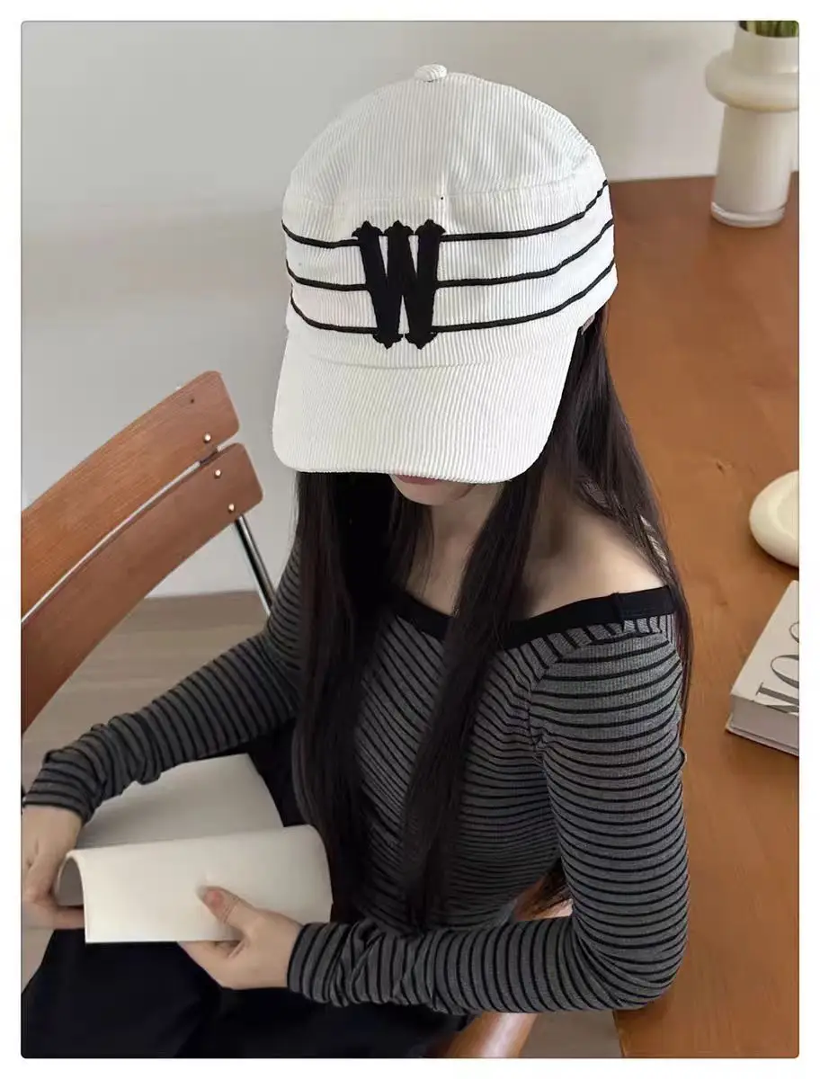Black Korean Letter Embroidered Cap for Women — feature 2