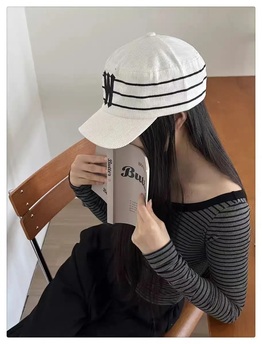 Black Korean Letter Embroidered Cap for Women — feature 7