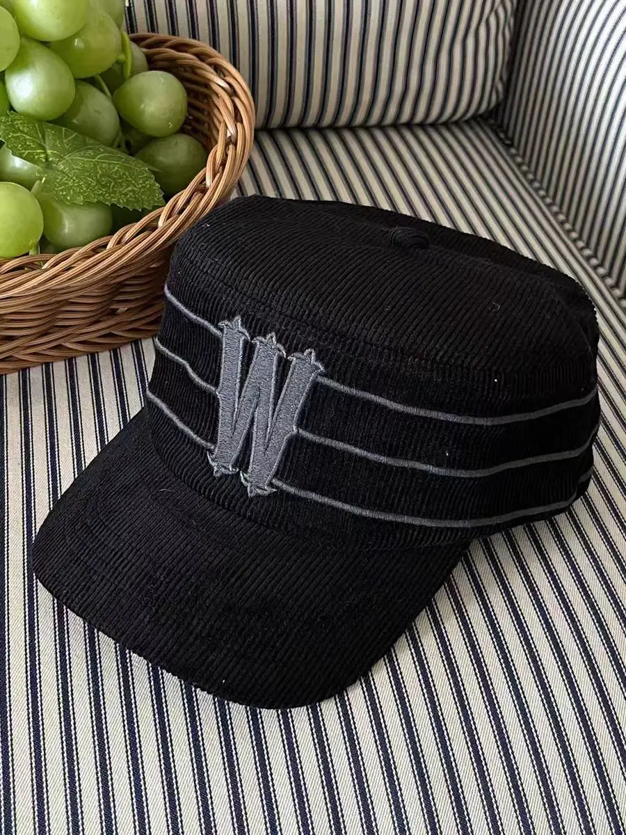 Black Korean Letter Embroidered Cap for Women - Image 2