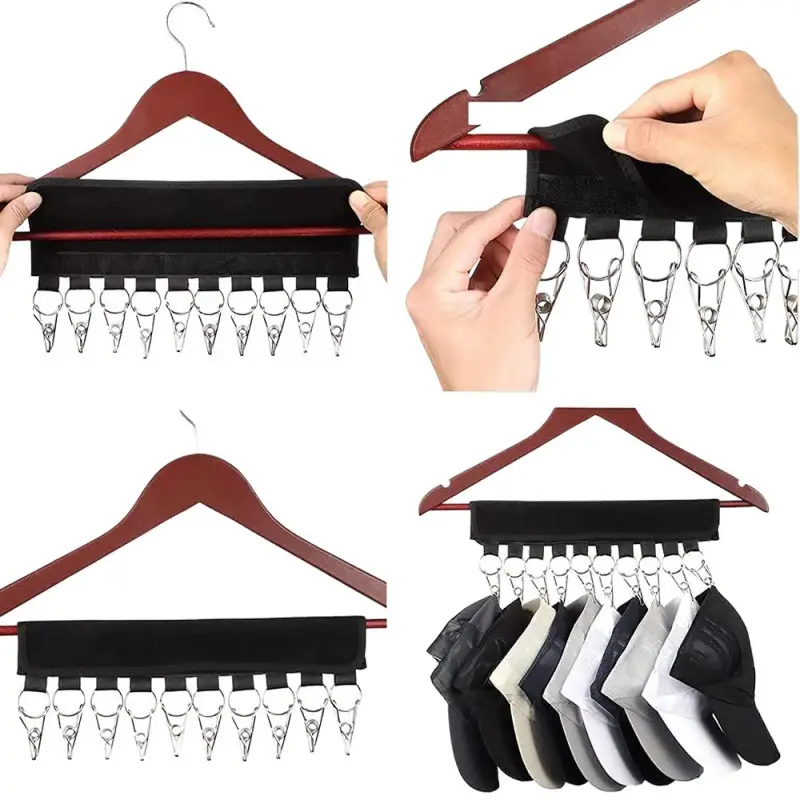 Fashion Hat Storage Multifunctional Baseball Cap Hook Clip Cabinet Punch-Free Hanger Rod