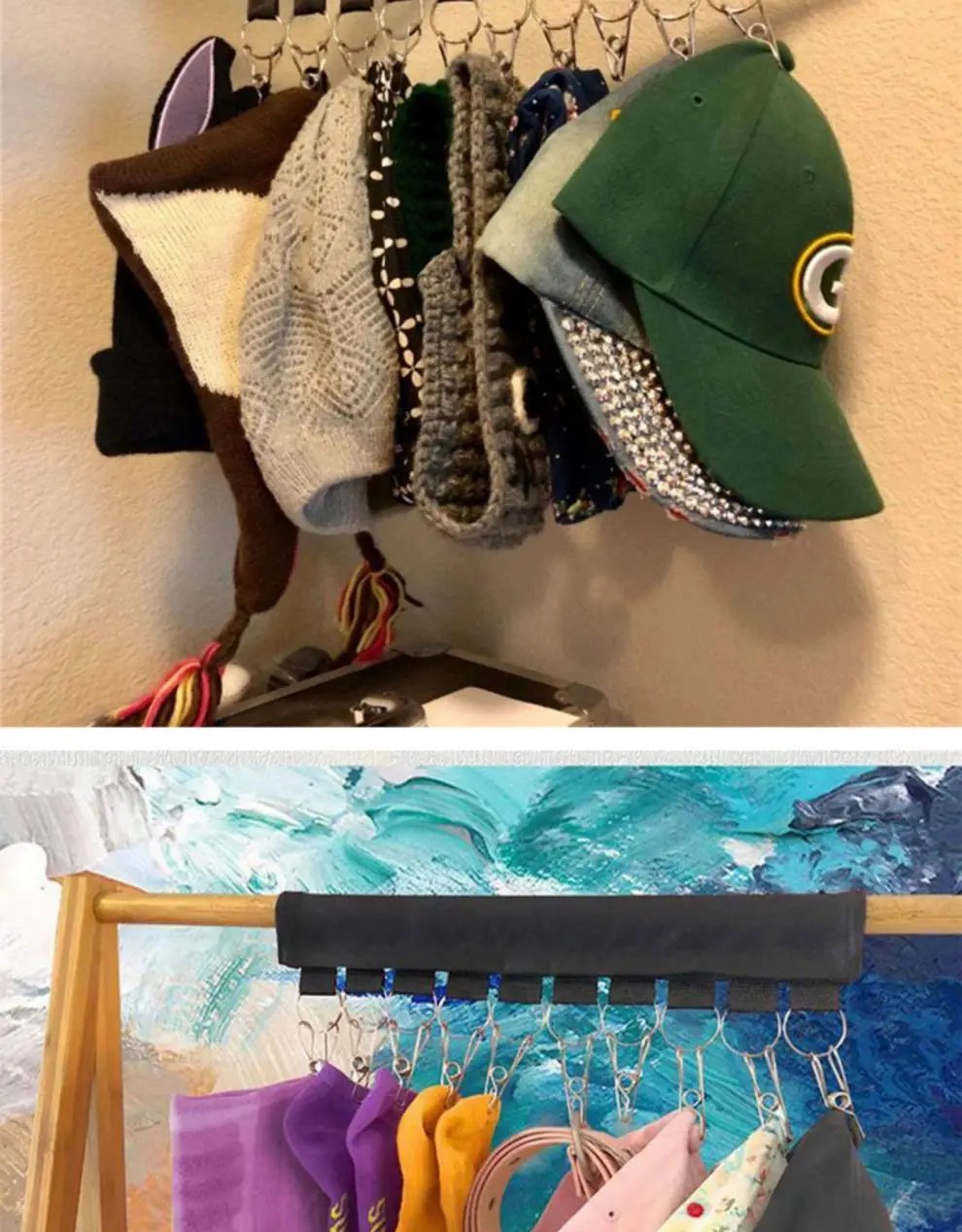 Fashion Hat Storage Multifunctional Baseball Cap Hook Clip Cabinet Punch-Free Hanger Rod — feature 4