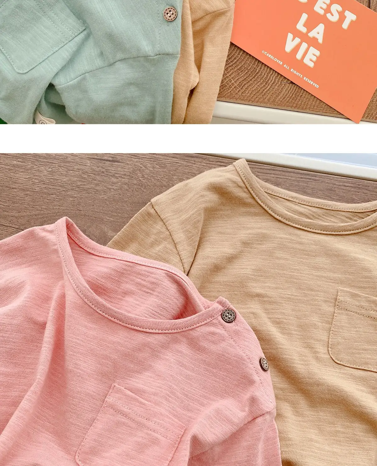 Korean Style Kids T-Shirt 0-5Yr Pure Color Autum — feature 20