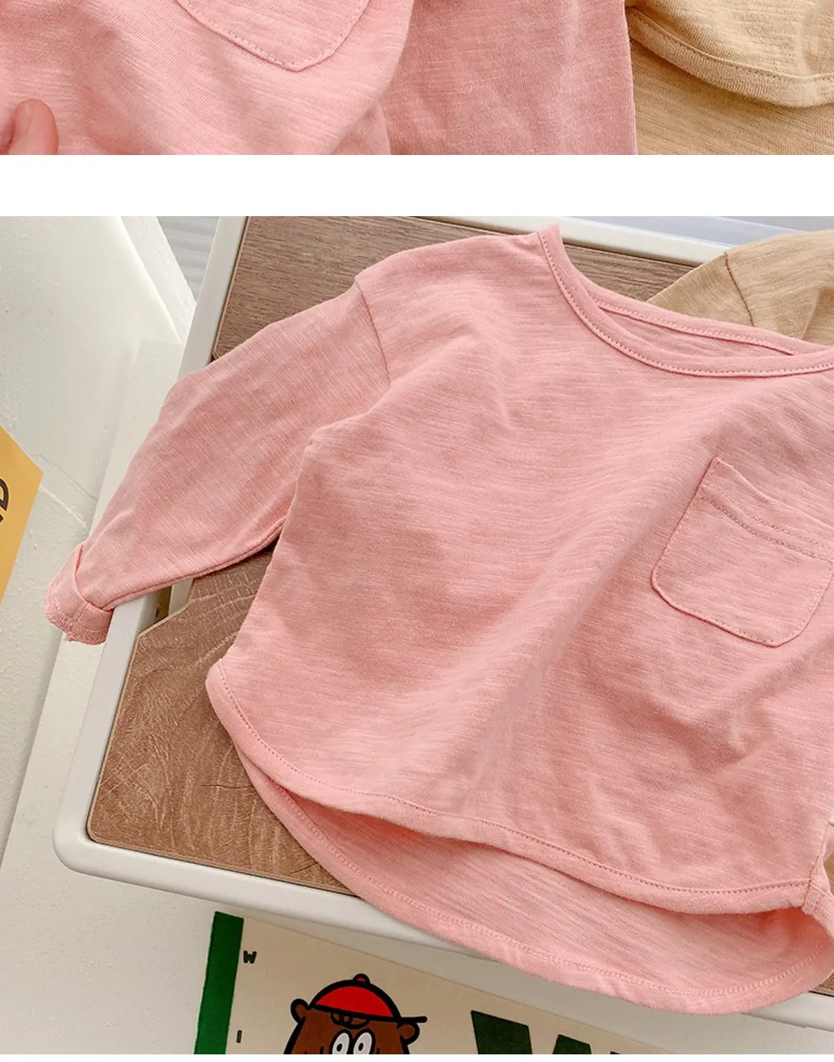 Korean Style Kids T-Shirt 0-5Yr Pure Color Autum — feature 21