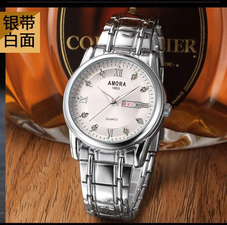 Swiss Gold Watch Diamond Model Simulation Fully Automatic Non-Mechanical Watch Atmospheric Business Waterproof Luminous Calendar Watch Men's Watch — feature 10
