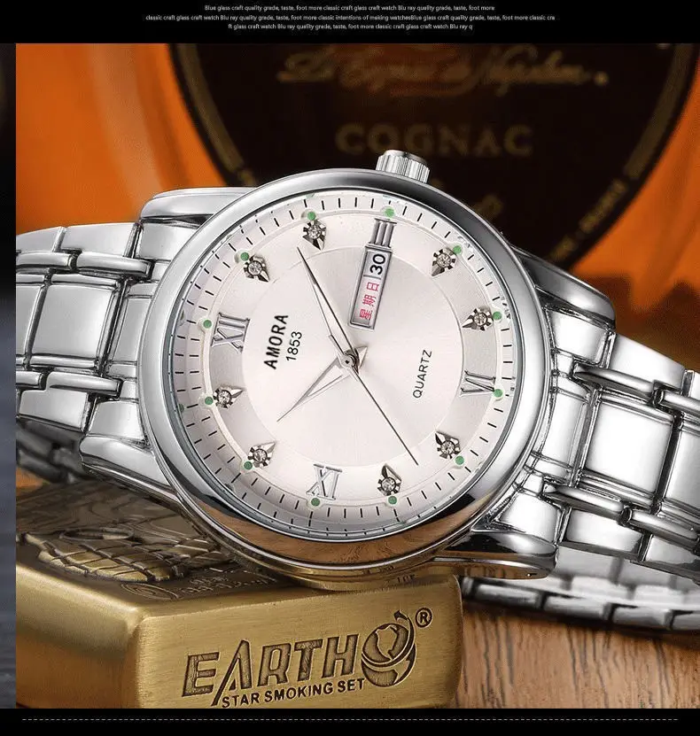 Swiss Gold Watch Diamond Model Simulation Fully Automatic Non-Mechanical Watch Atmospheric Business Waterproof Luminous Calendar Watch Men's Watch — feature 7