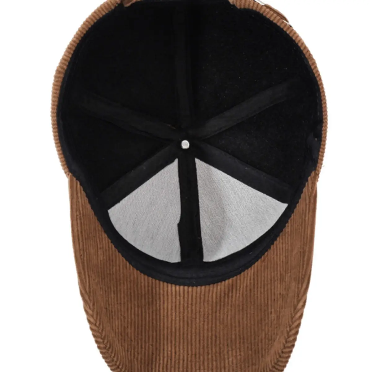 Women Red Corduroy Baseball Cap with Letter Embroidery