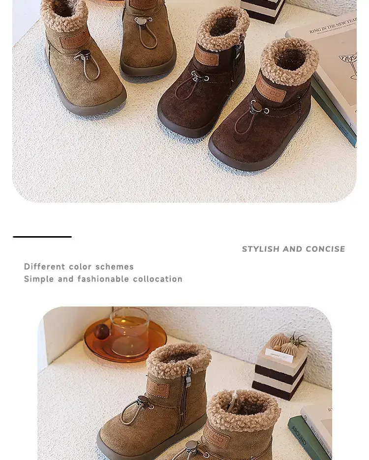 Baby Girl Fleece Lined Snow Boots Brown — feature 7