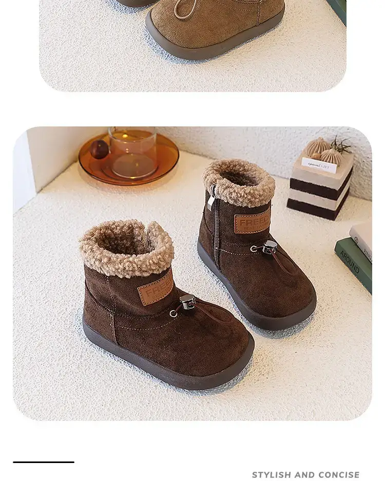 Baby Girl Fleece Lined Snow Boots Brown — feature 8