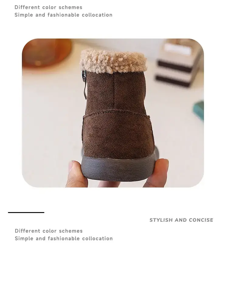 Baby Girl Fleece Lined Snow Boots Brown — feature 9