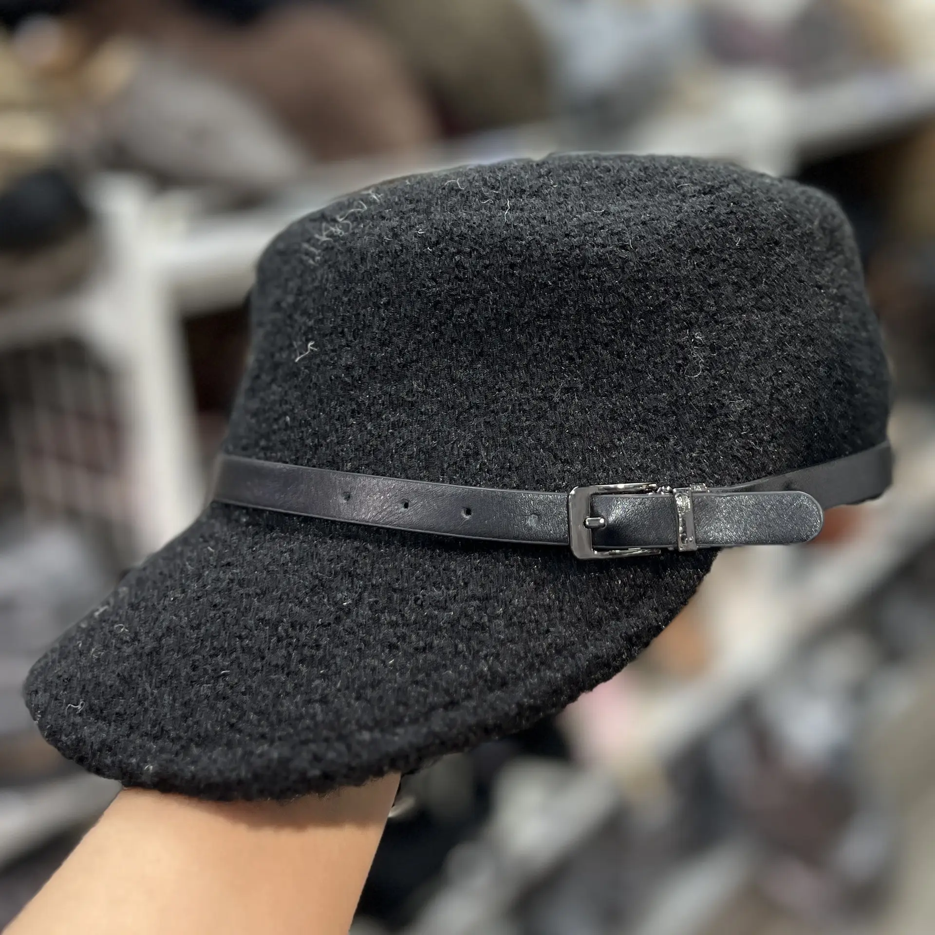 Lamb Wool Baseball Cap for Women Warm Winter Cap - Image 8