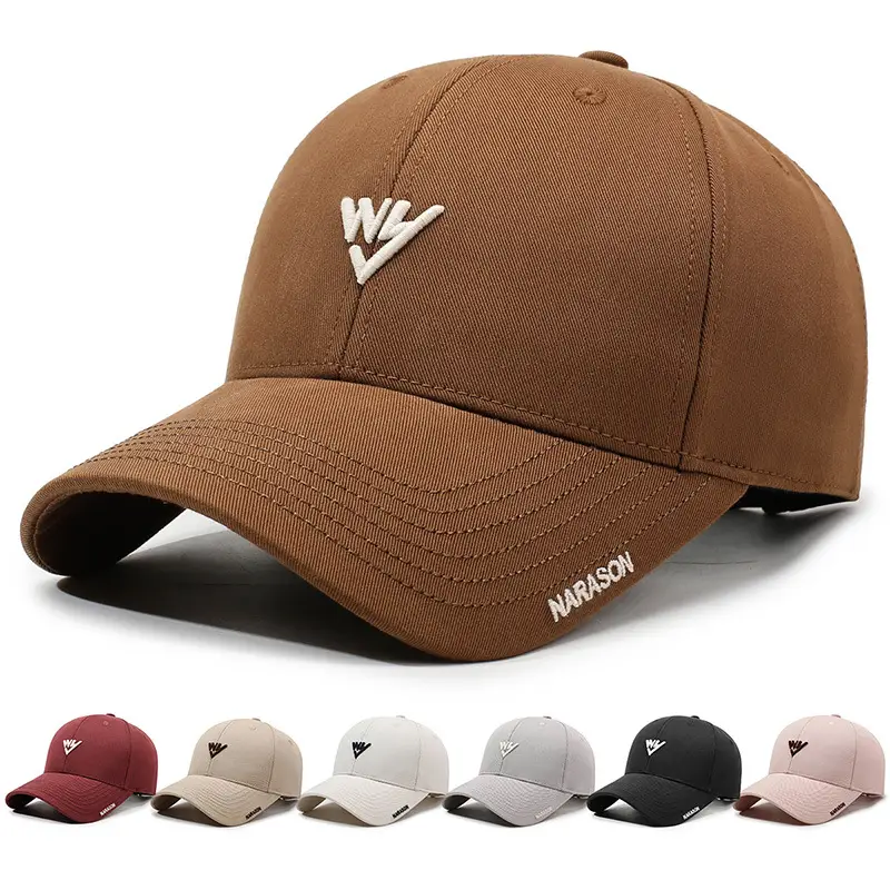 Korean Style Embroidered Baseball Cap Brown - Image 11