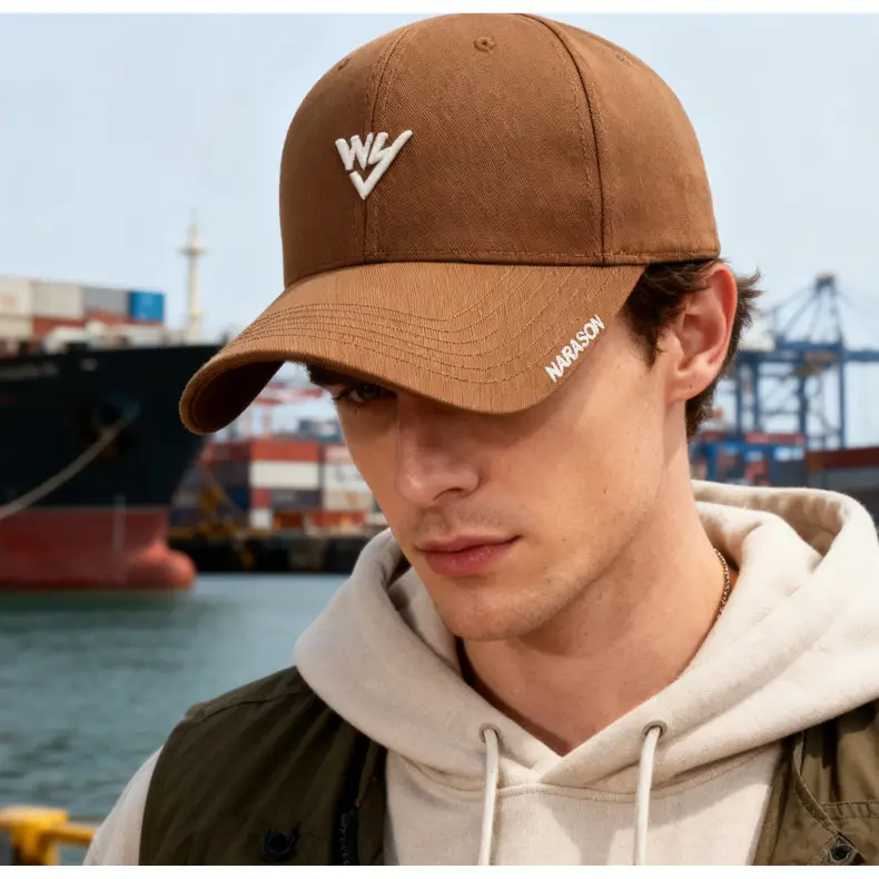 Korean Style Embroidered Baseball Cap Brown — feature 16