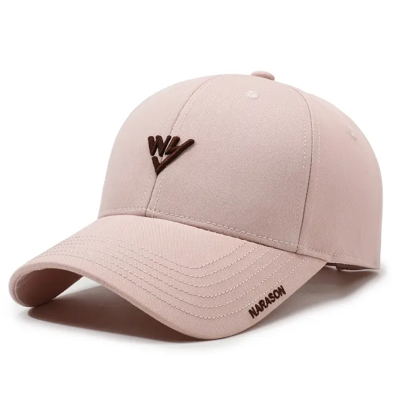 Korean Style Embroidered Baseball Cap Brown - Image 5