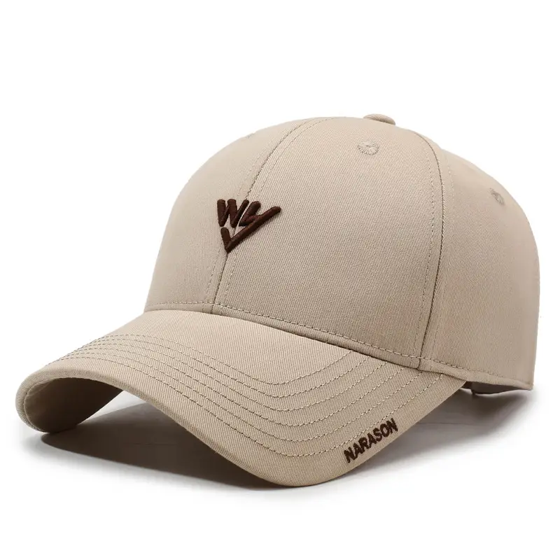 Korean Style Embroidered Baseball Cap Brown - Image 6