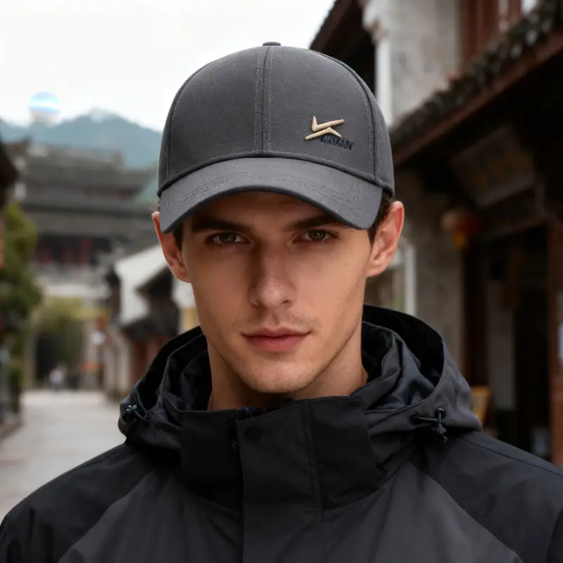 Men's Grey Velvet Baseball Cap with Logo - Image 6