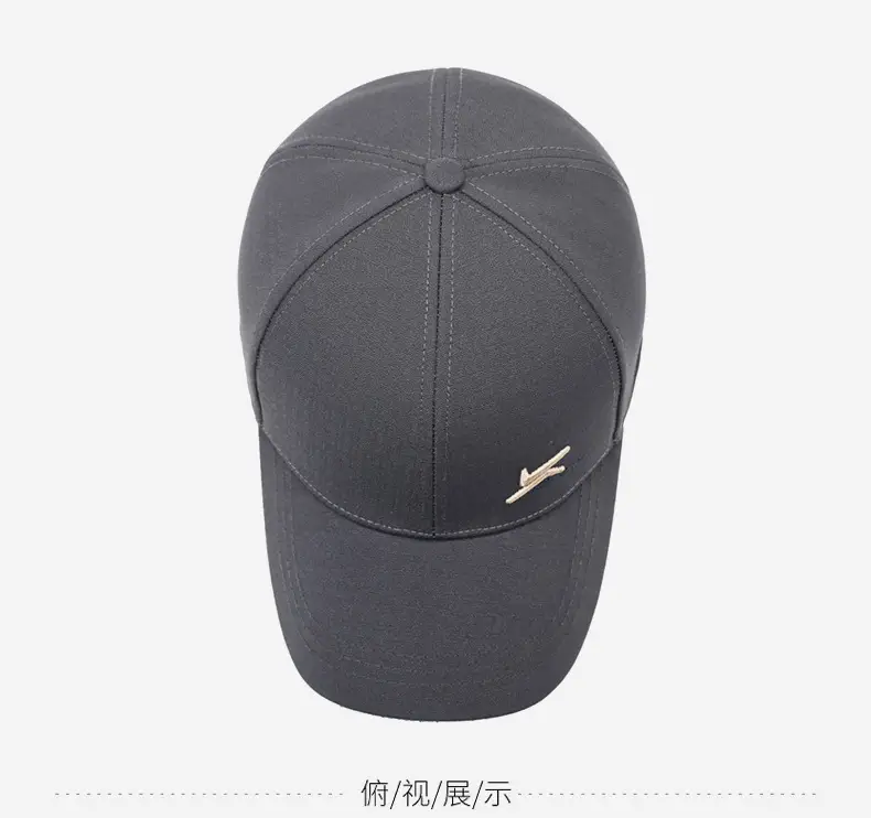 Men's Grey Velvet Baseball Cap with Logo — feature 12