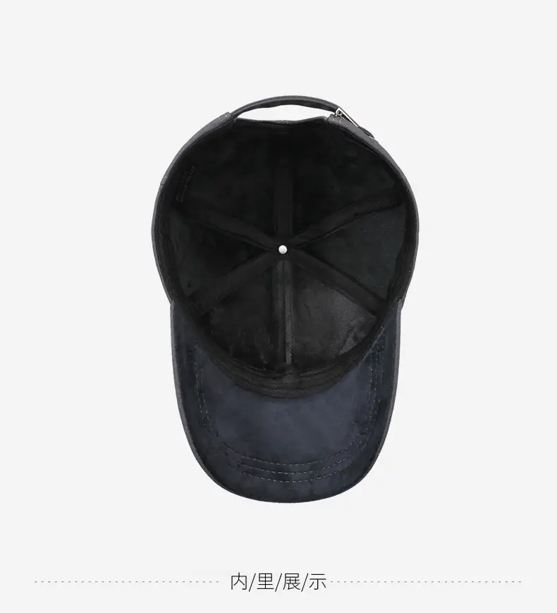 Men's Grey Velvet Baseball Cap with Logo — feature 13