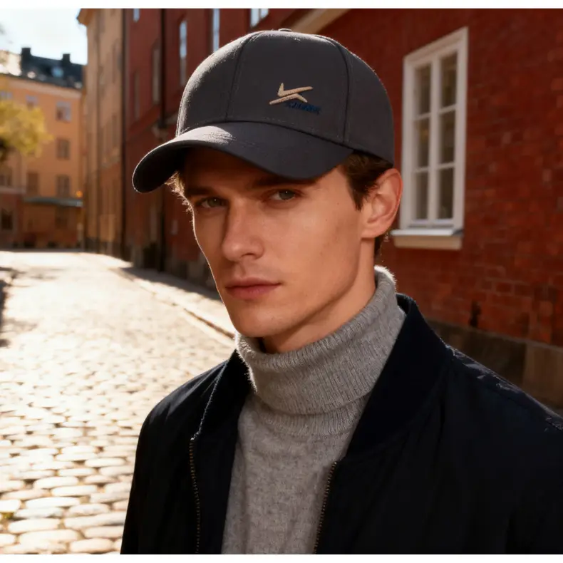 Men's Grey Velvet Baseball Cap with Logo — feature 16
