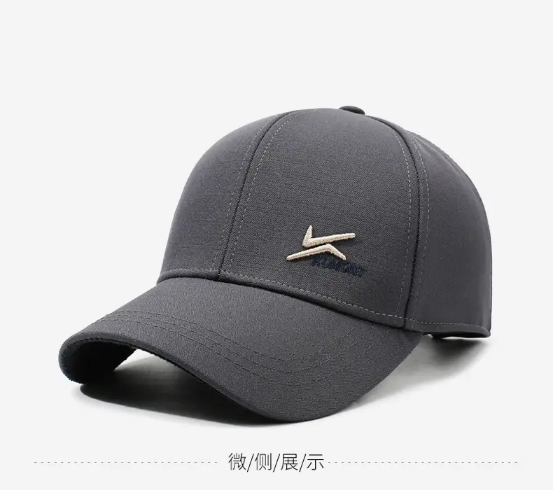 Men's Grey Velvet Baseball Cap with Logo — feature 9