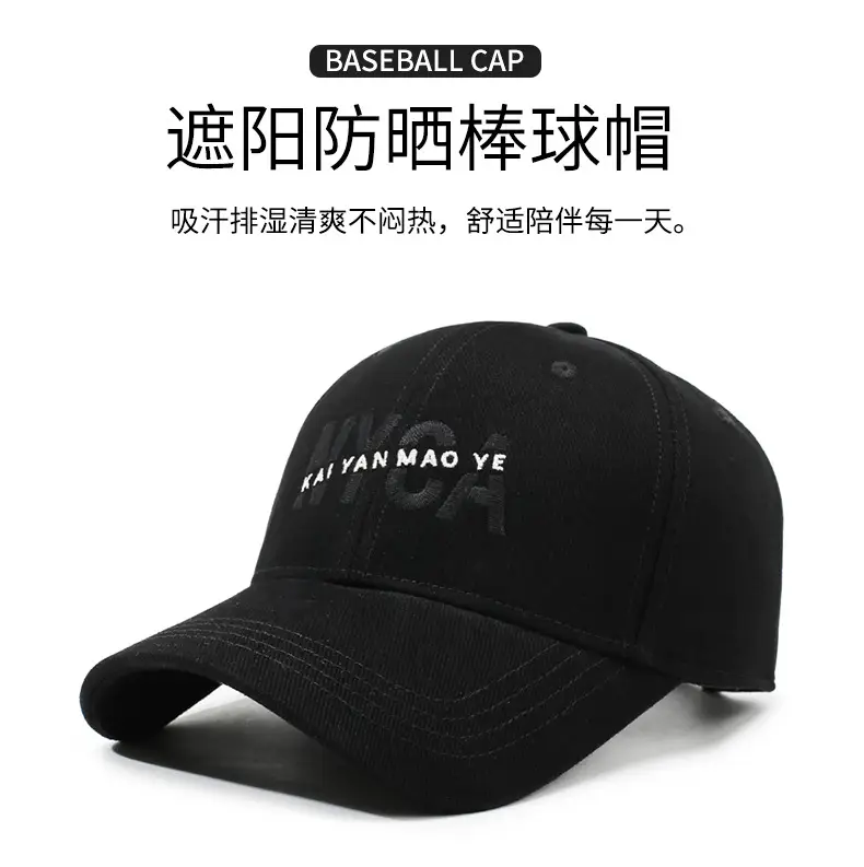 Korean Style Red Baseball Cap with Lettering — feature 1