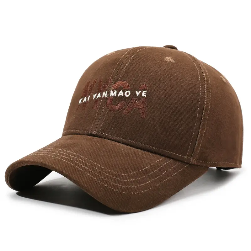 Korean Style Red Baseball Cap with Lettering - Image 4