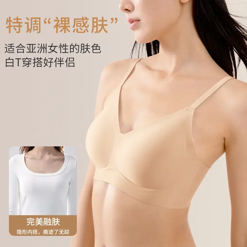 White T-Shirt Bra for Women, Push-Up, Soft Support, Breathable, Anti-Sagging, Minimizes Large Bust, Full Cup, Soft and Comfortable