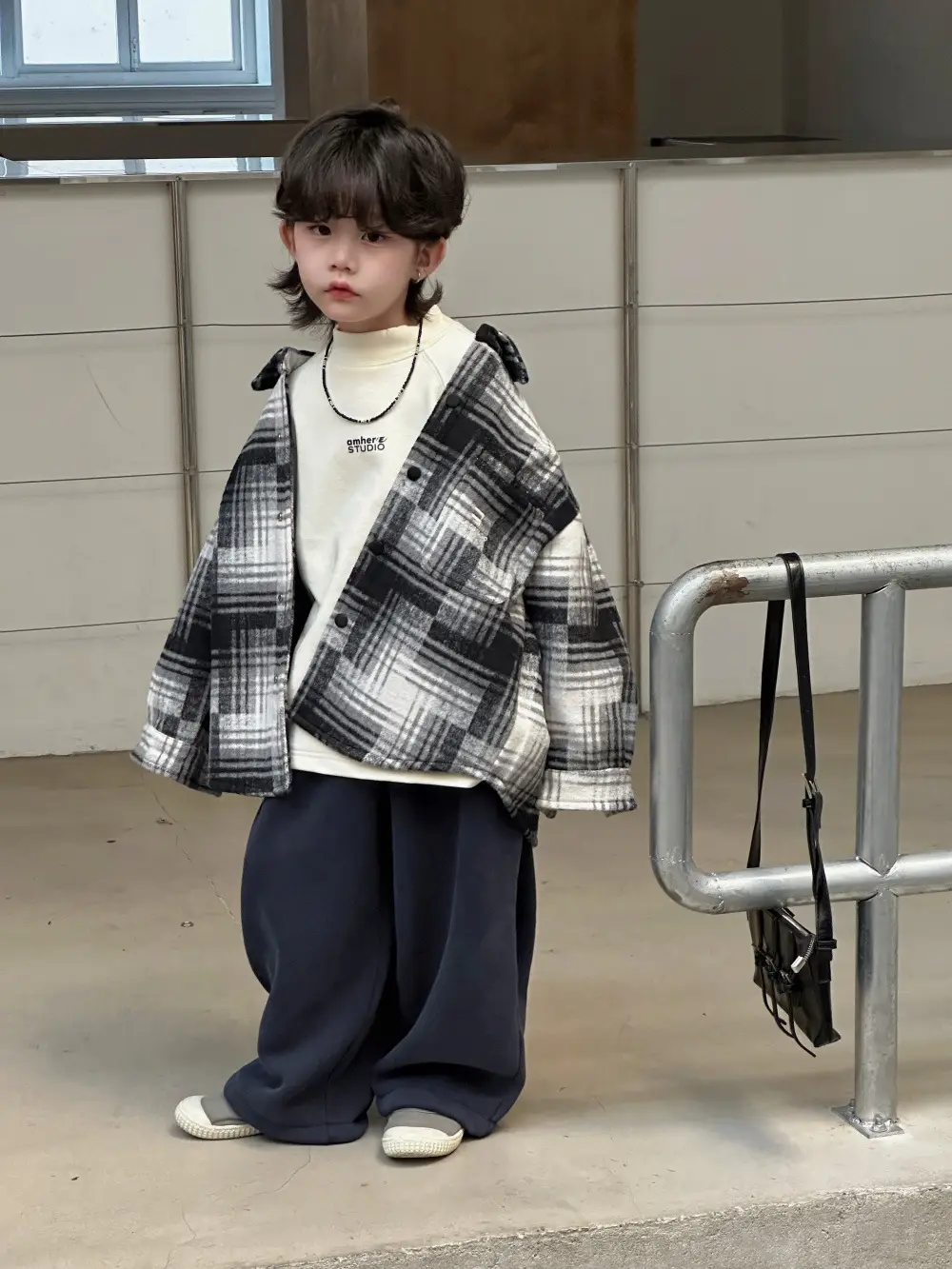 Boy's Velvet Long Sleeve T-Shirt Cream 2025 - Image 2