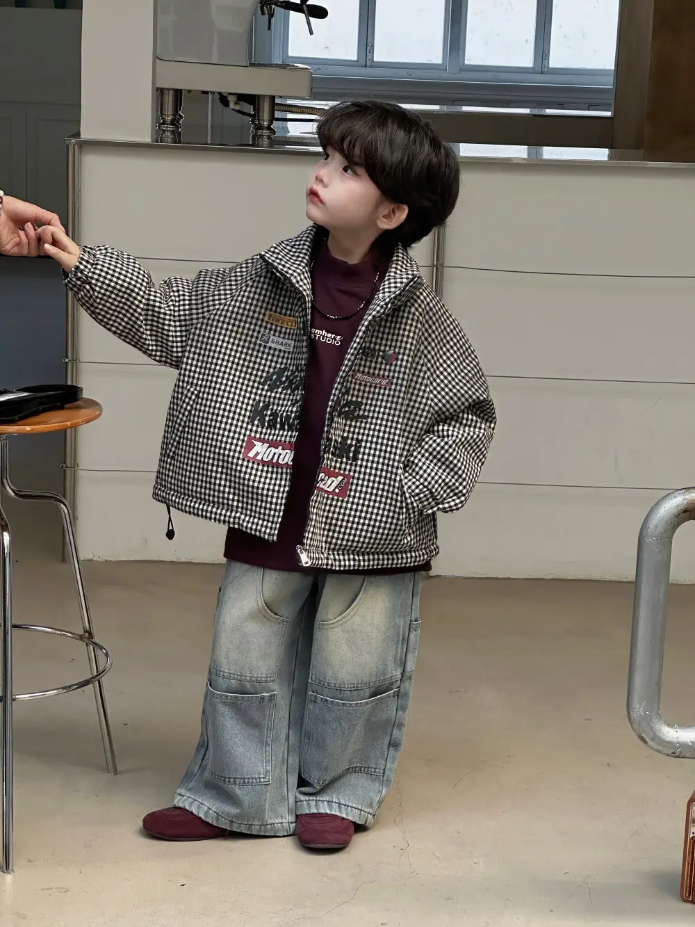 Boy's Velvet Long Sleeve T-Shirt Cream 2025 — feature 5