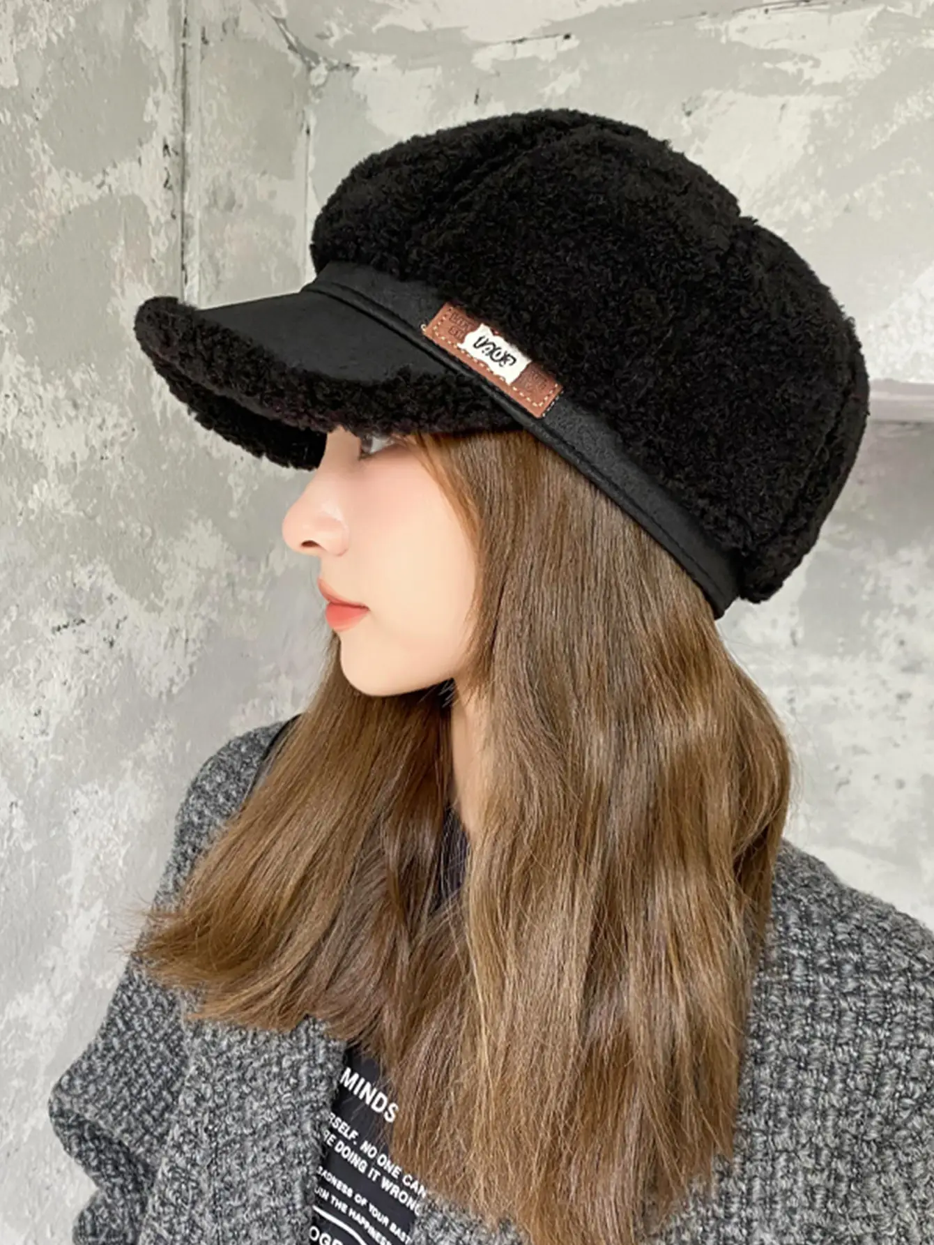 Women Faux Wool Face Cover Cap Winter Warm Cold Proof — feature 10