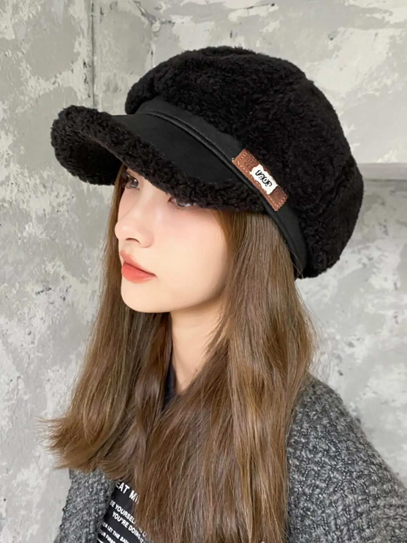 Women Faux Wool Face Cover Cap Winter Warm Cold Proof - Image 2
