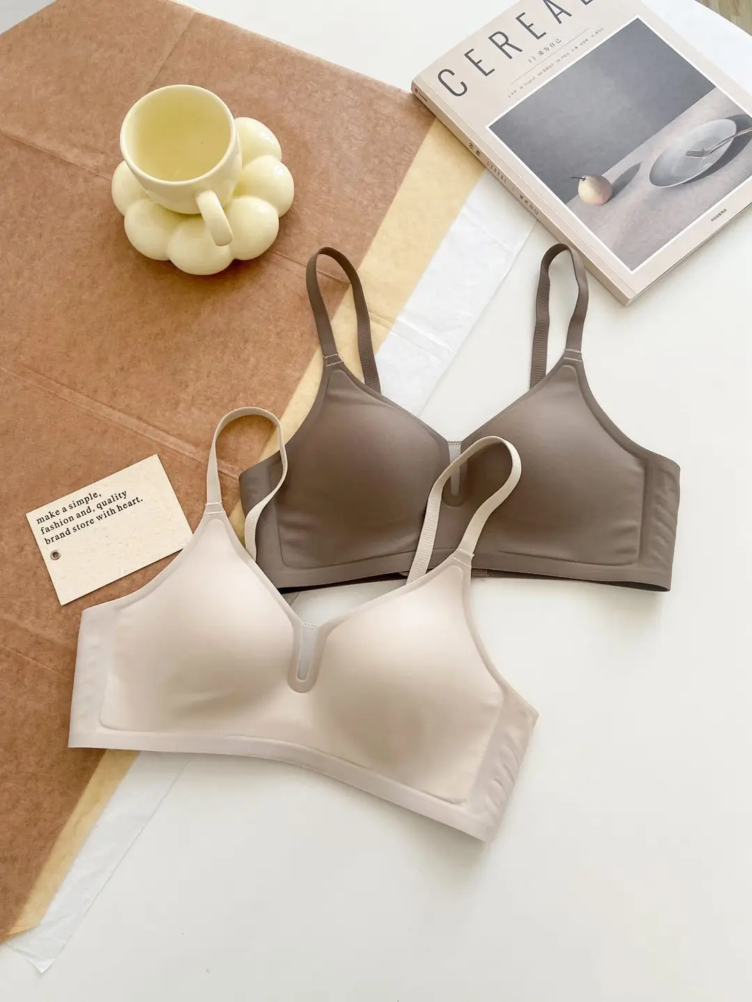 Thin Bra for Small Breasts, Seamless Nude Bra, No Rims, Invisible Adjustable Push-Up Bra for Women — feature 2