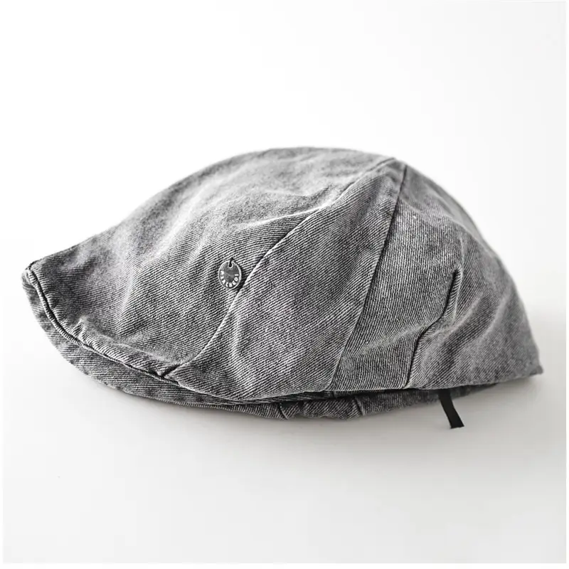 Women Denim Duckbill Cap with Silver Buckle - Image 8