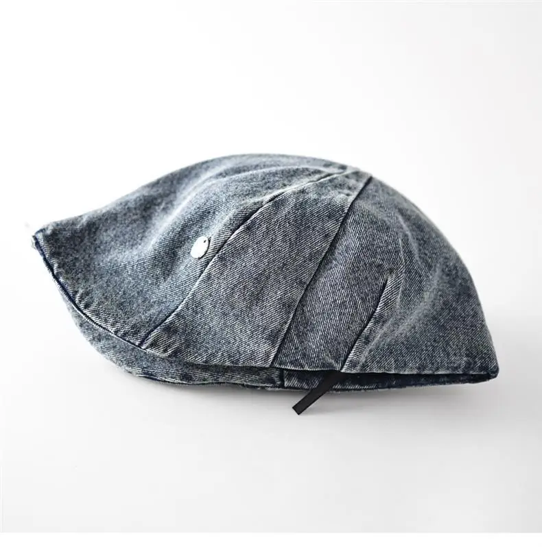 Women Denim Duckbill Cap with Silver Buckle — feature 7