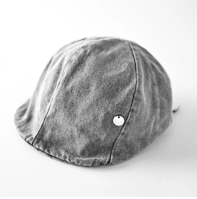 Women Denim Duckbill Cap with Silver Buckle - Image 3