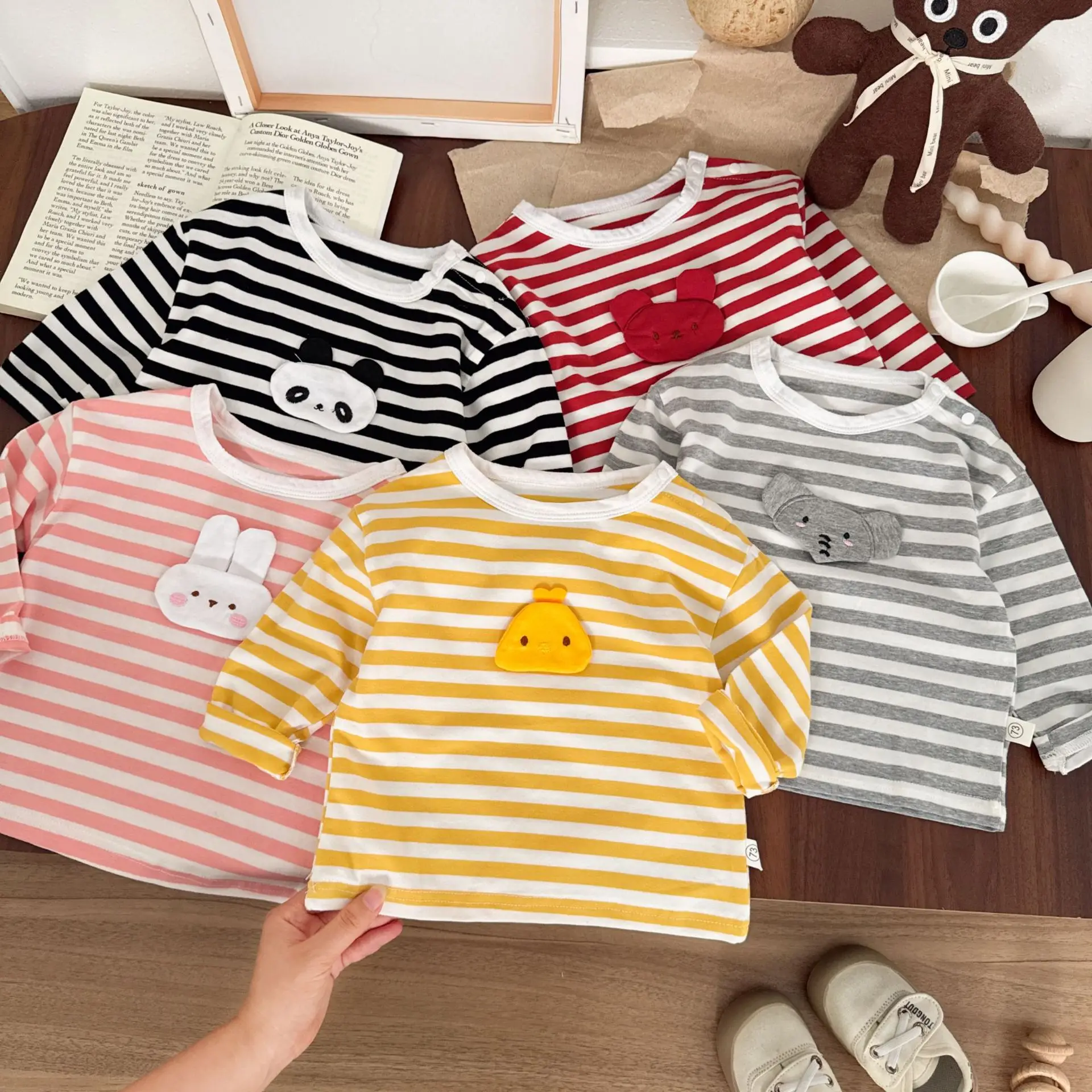 Autumn Striped Cartoon Baby T-Shirt for Boys - Image 7