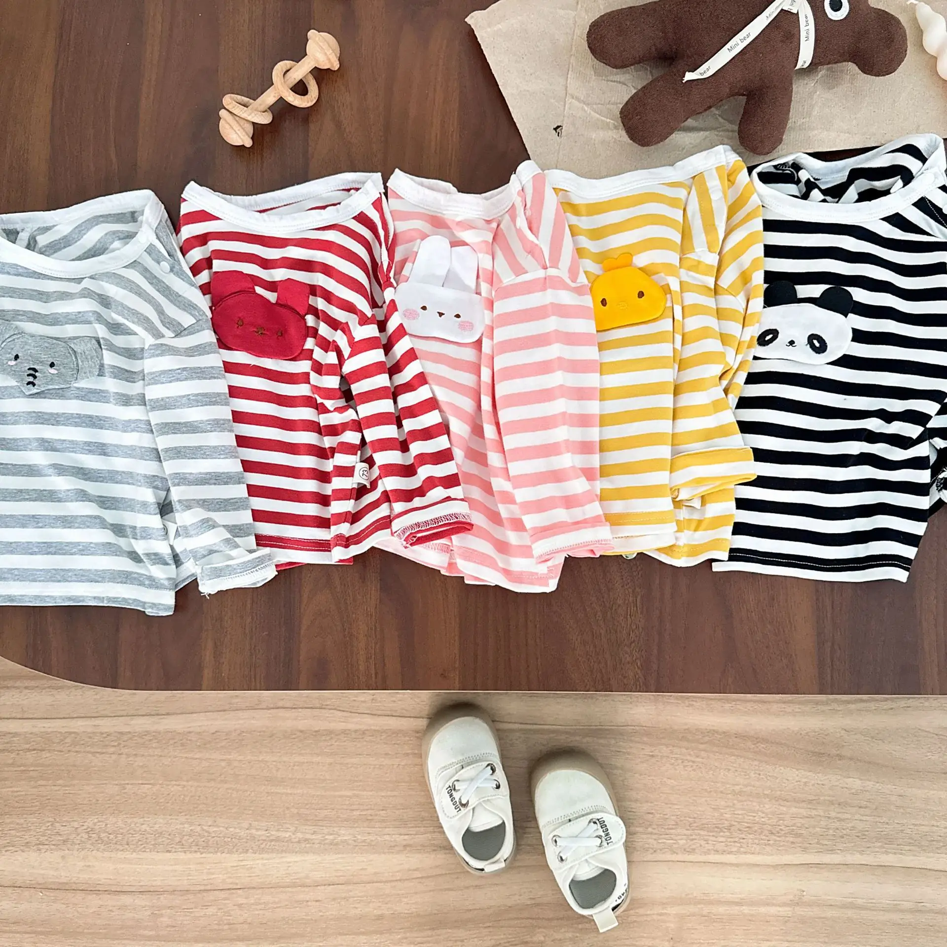 Autumn Striped Cartoon Baby T-Shirt for Boys - Image 9