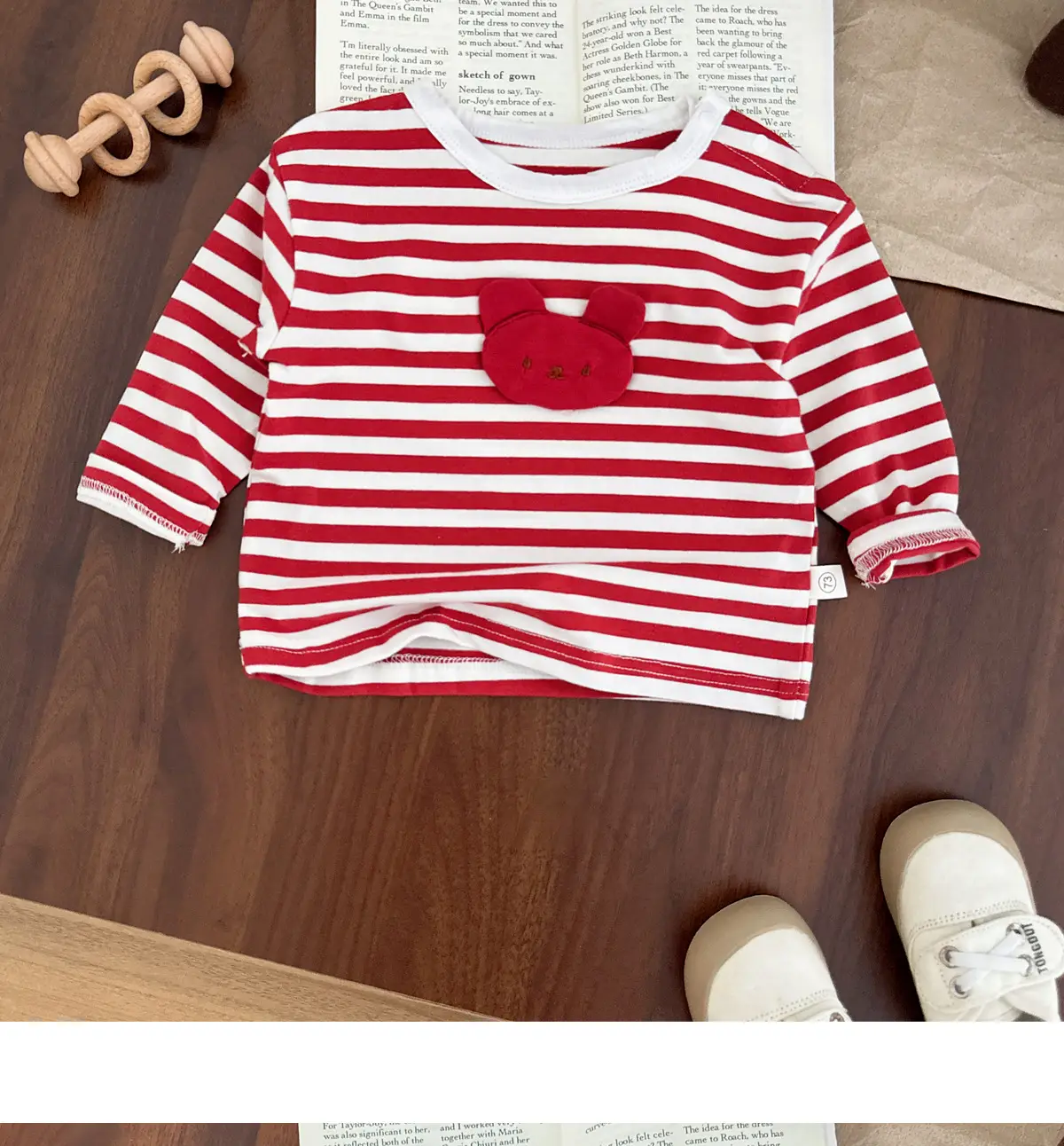 Autumn Striped Cartoon Baby T-Shirt for Boys — feature 12