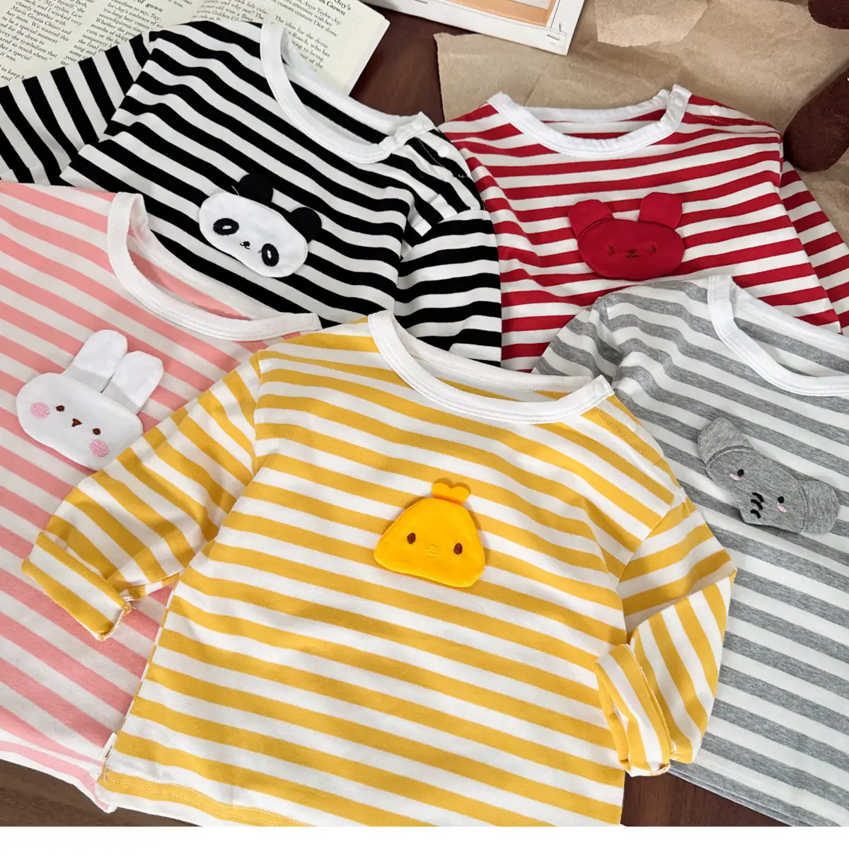Autumn Striped Cartoon Baby T-Shirt for Boys — feature 8