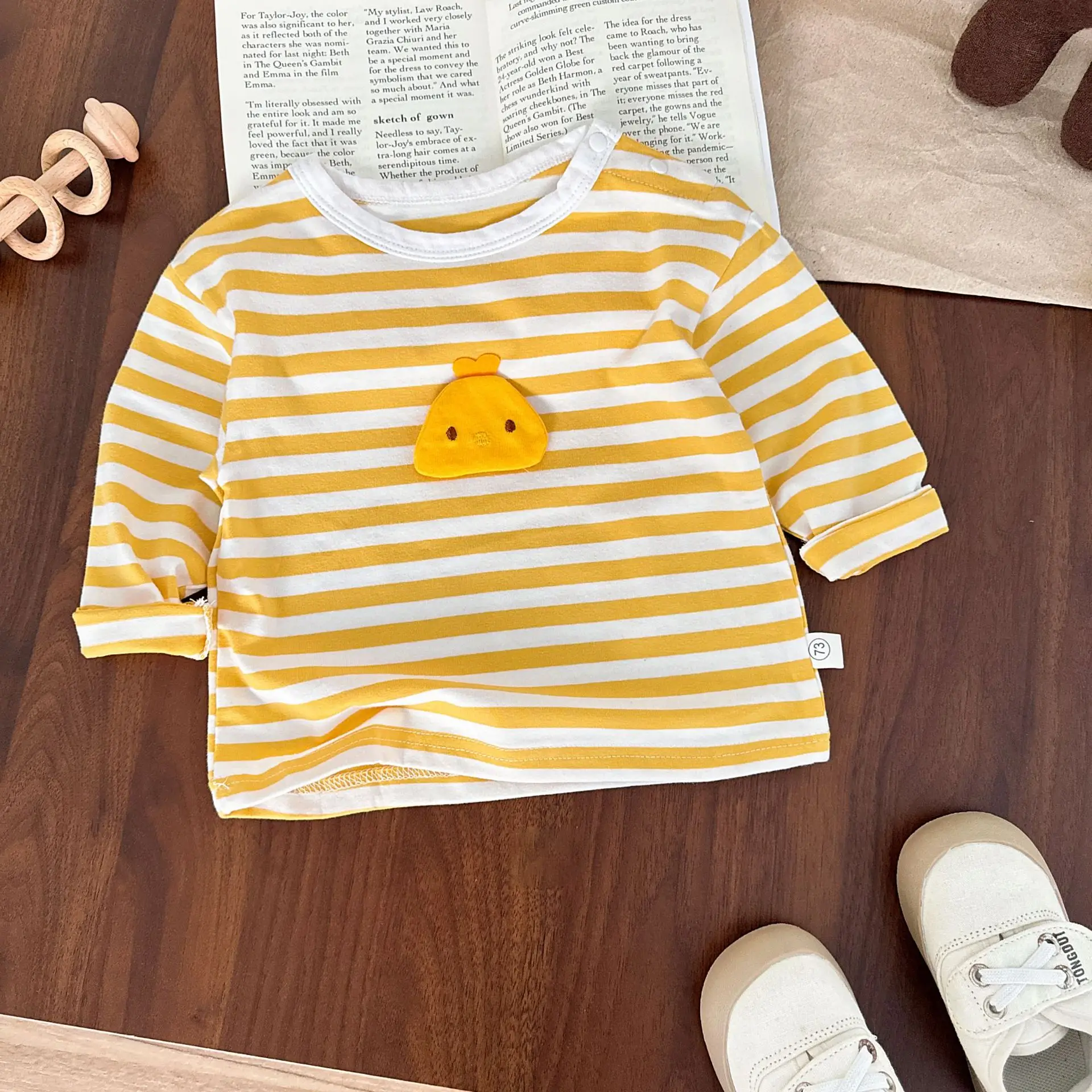 Autumn Striped Cartoon Baby T-Shirt for Boys - Image 3