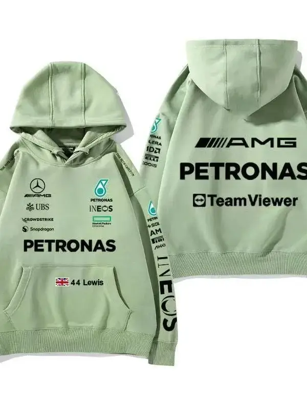 Cross-Border Mercedes Racing Suit Printed Hooded Sweatshirt Training Casual Loose Sports Sweatshirt