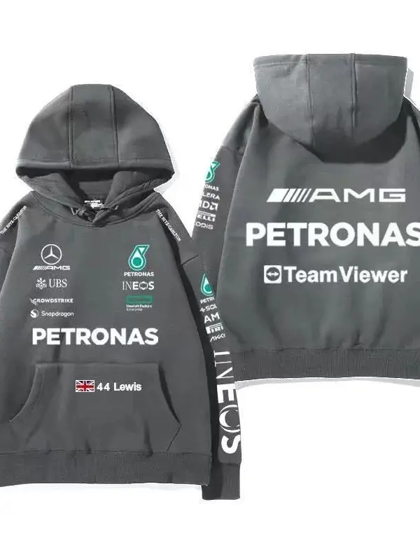 Cross-Border Mercedes Racing Suit Printed Hooded Sweatshirt Training Casual Loose Sports Sweatshirt