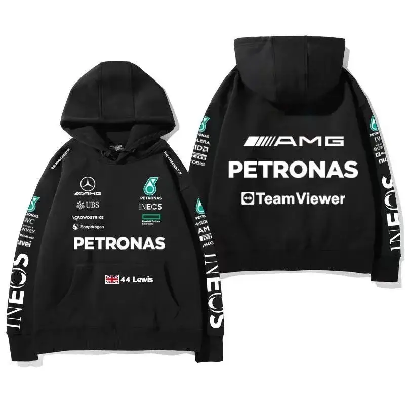 Cross-Border Mercedes Racing Suit Printed Hooded Sweatshirt Training Casual Loose Sports Sweatshirt