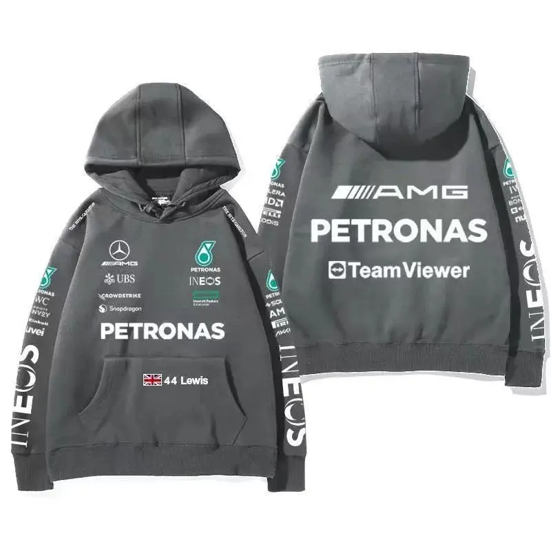 Cross-Border Mercedes Racing Suit Printed Hooded Sweatshirt Training Casual Loose Sports Sweatshirt