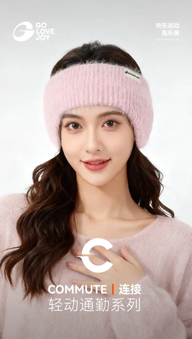 Golejie Warm Wool Earmuffs for Women, Anti-Freeze Ear Protection, Cycling, Windproof and Cold-Proof, Cute Plush Ear Warmer Headband Earmuffs — feature 1