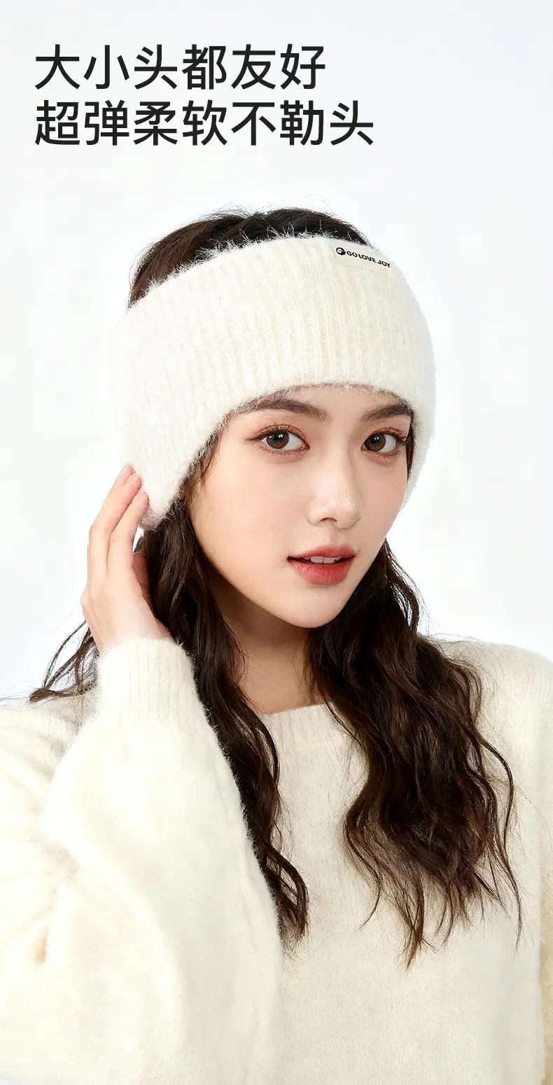 Golejie Warm Wool Earmuffs for Women, Anti-Freeze Ear Protection, Cycling, Windproof and Cold-Proof, Cute Plush Ear Warmer Headband Earmuffs — feature 4