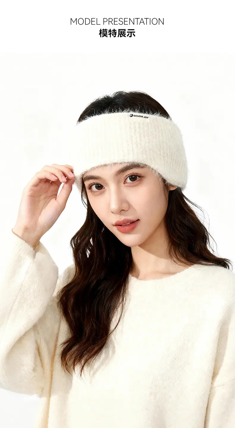Golejie Warm Wool Earmuffs for Women, Anti-Freeze Ear Protection, Cycling, Windproof and Cold-Proof, Cute Plush Ear Warmer Headband Earmuffs — feature 9