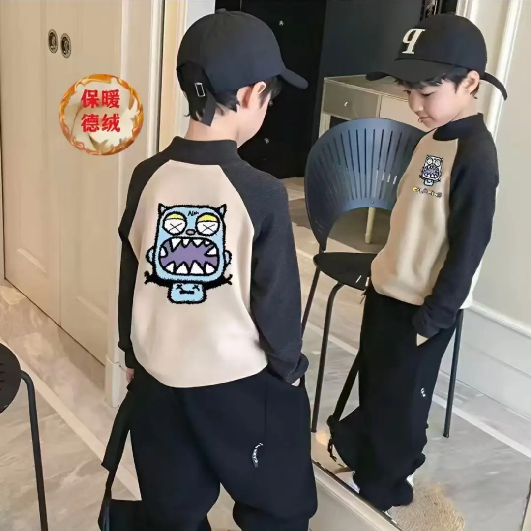 Boys Thermal Base Layer Shirt Cartoon T-Shirt Autumn Winter New Style - Image 3