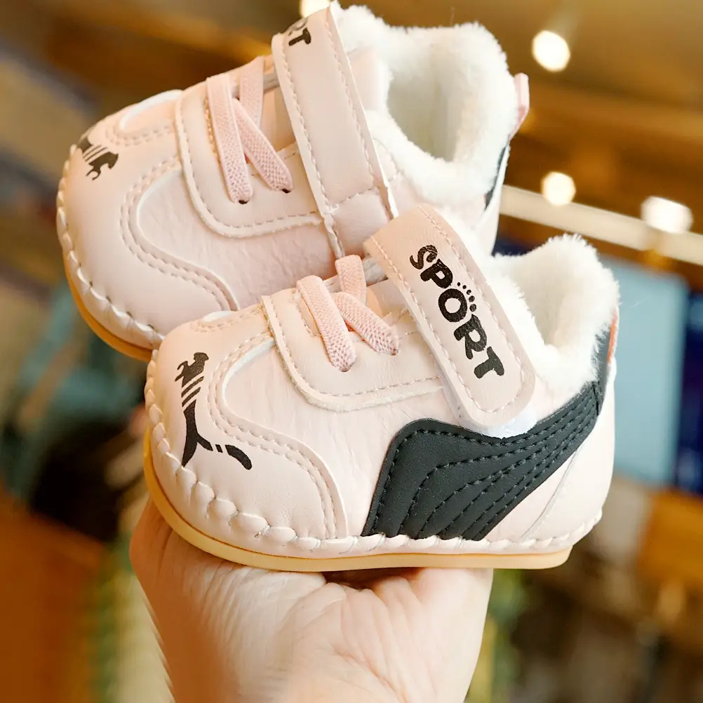 Baby Shoes White Fleece Lined Winter Toddler 0-1Y