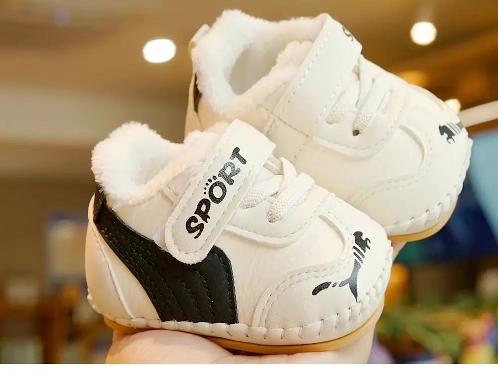 Baby Shoes White Fleece Lined Winter Toddler 0-1Y — feature 4